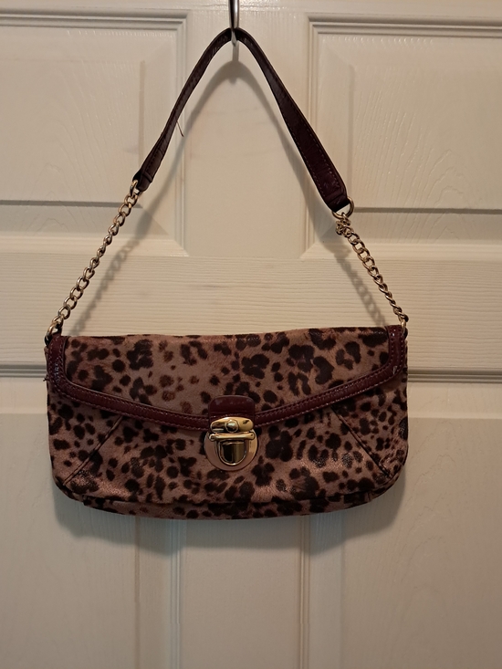Kate Landry Handbags - Kate Landry Leopard Print Shoulder Clutch in Brown‎